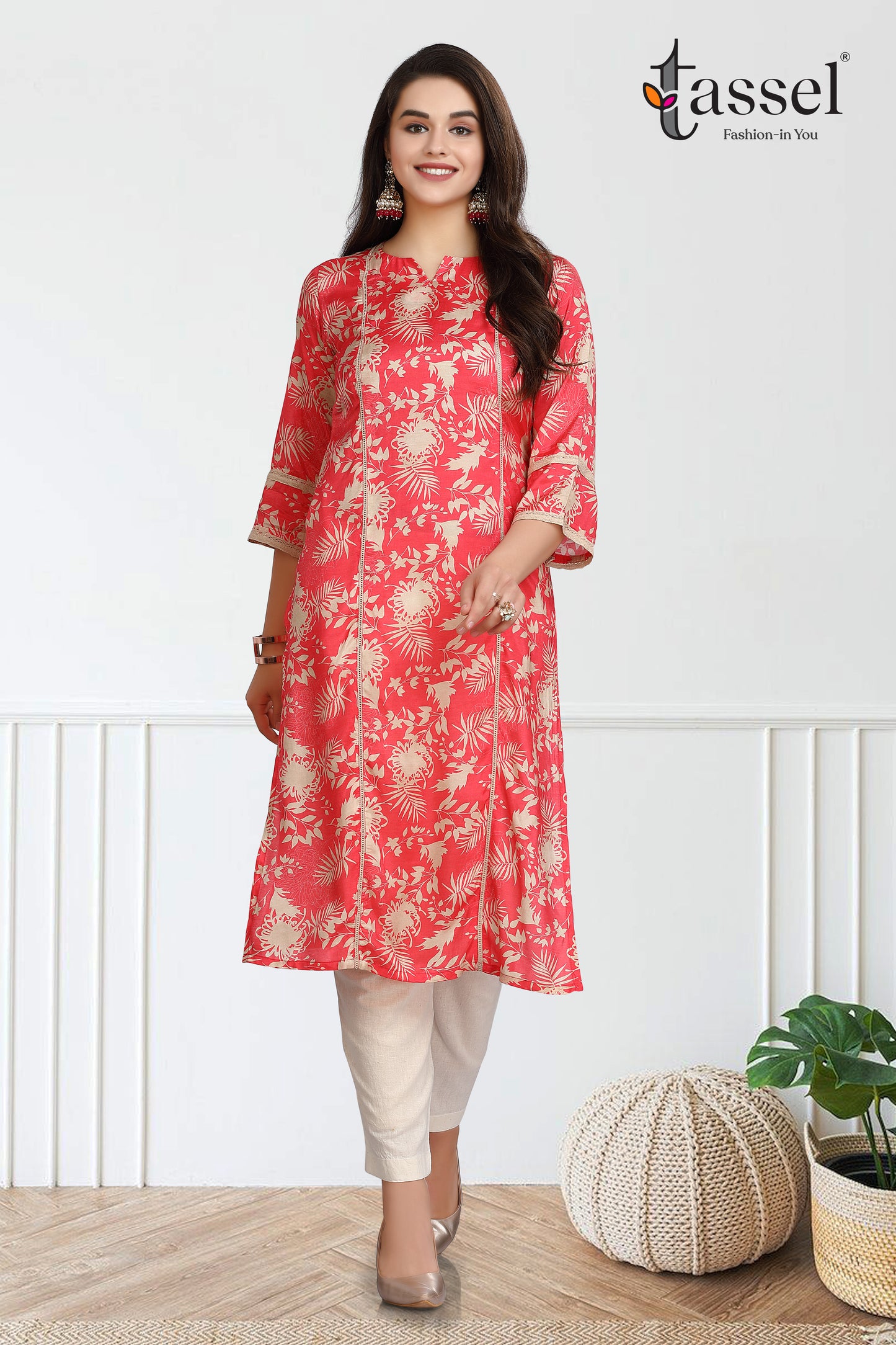 Red Silhouette Kurti