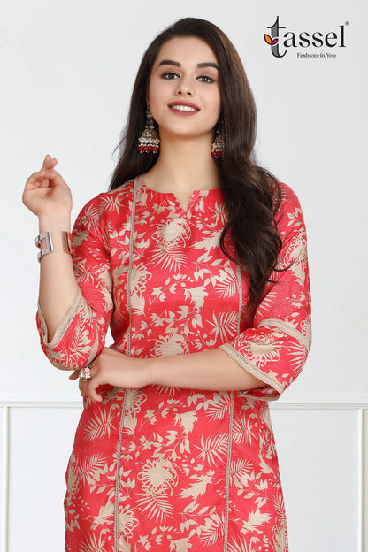 Red Silhouette Kurti