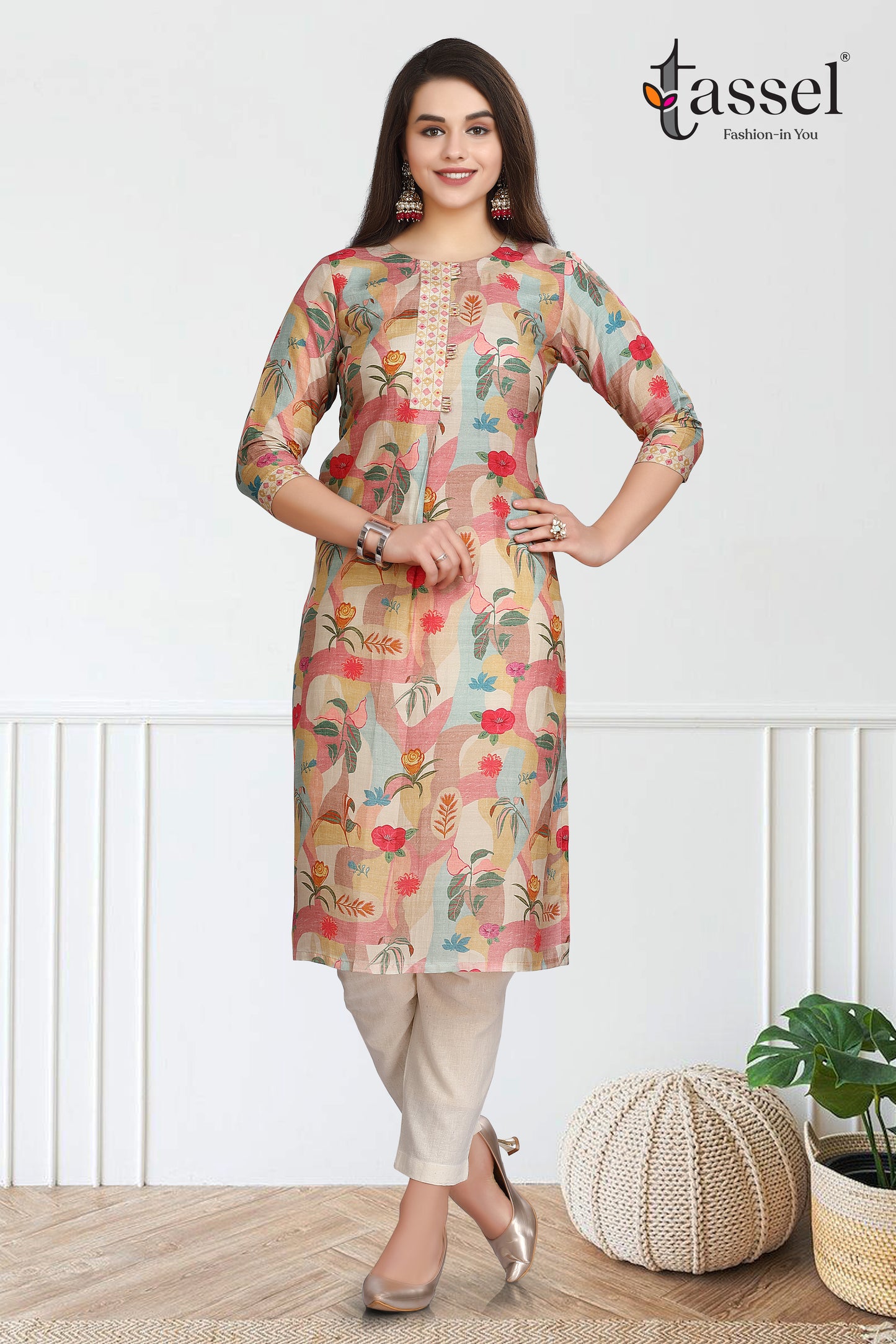 Multi Abstract Pleat Kurti