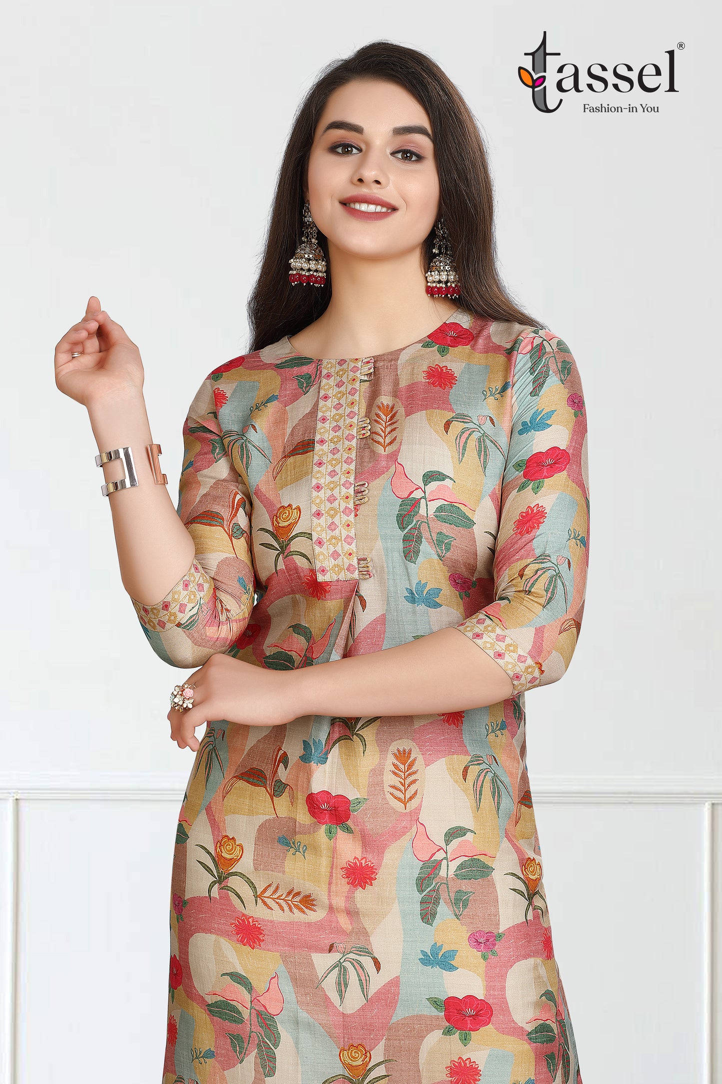 Multi Abstract Pleat Kurti