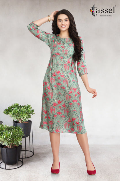 Blancora Green Floral Midi Dress