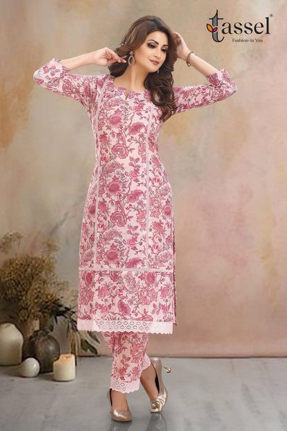 Baby Pink Schiffli Kurta Pant