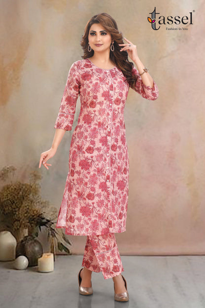 Strawberry Schiffli Kurta Pant