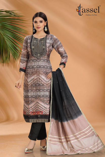 Black Mirage Jacquard Suit set