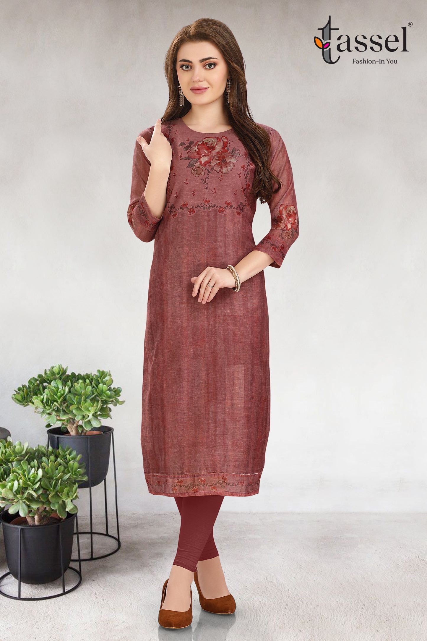 Hibiscus Maroon Kurti