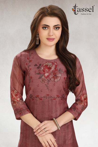 Hibiscus Maroon Kurti