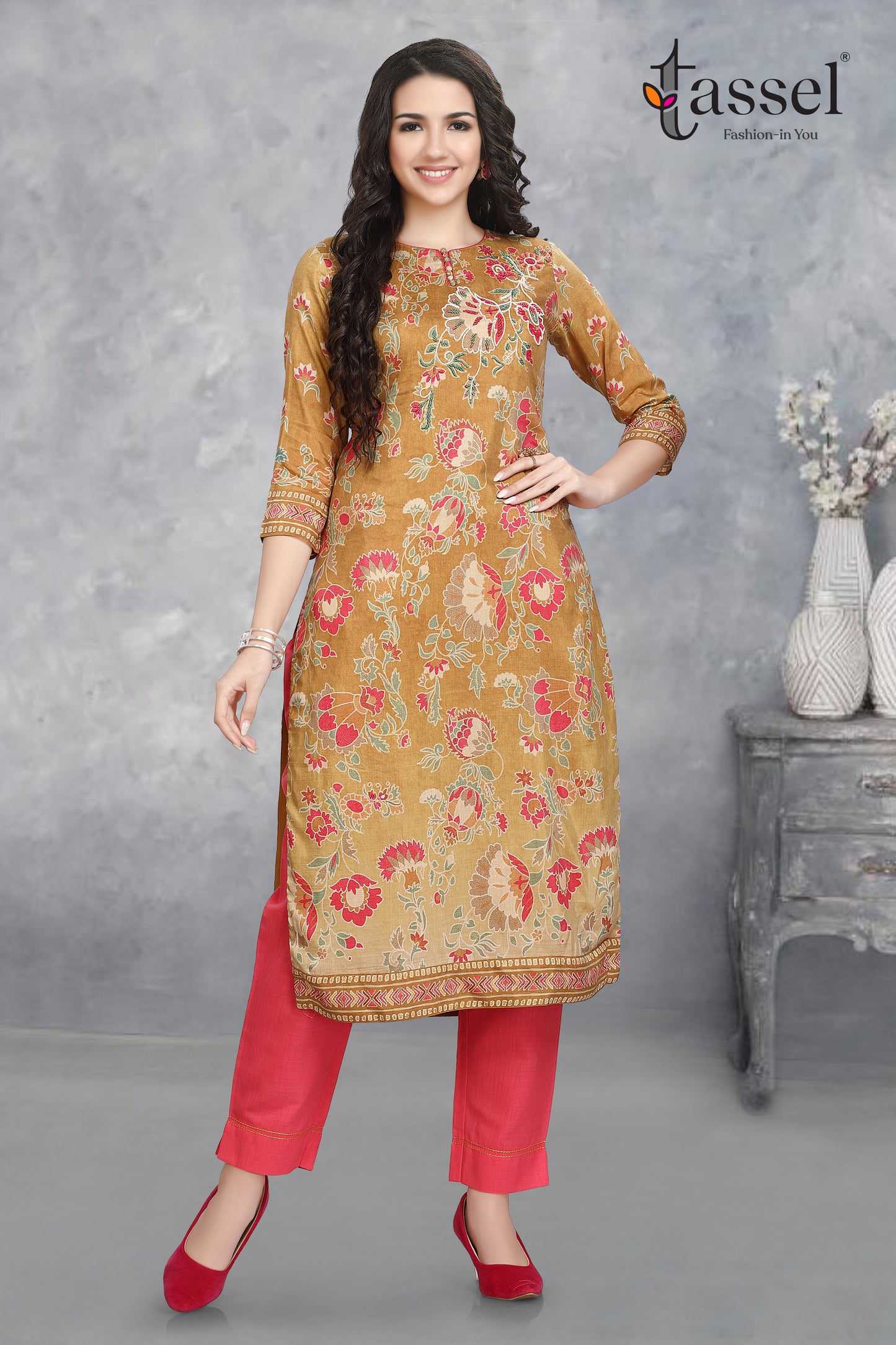 Poppy Mustard Ombre Kurta Pant