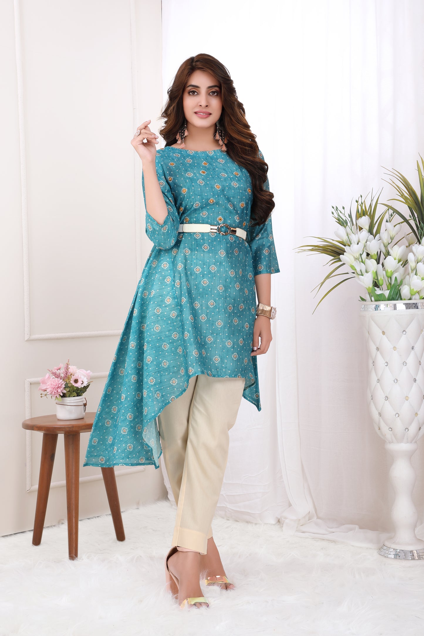 Bandhni Assymetric Tunic