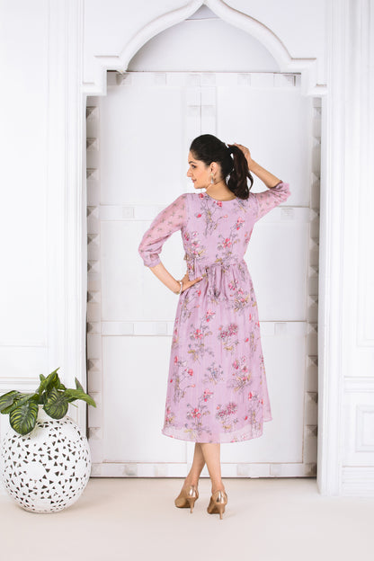 Floret Lavender Midi Dress