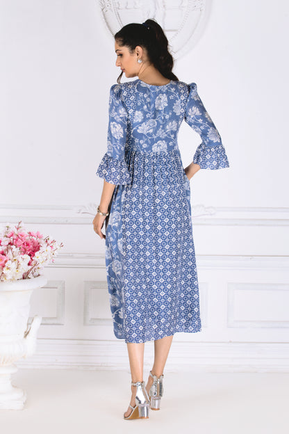 Blue Jaal Midi Dress